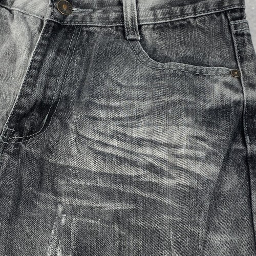 GS115 McQueen Slim Fit Jeans Boy Size 18 Black Denim Stone Wash Distressed 28x29 - Picture 11 of 18