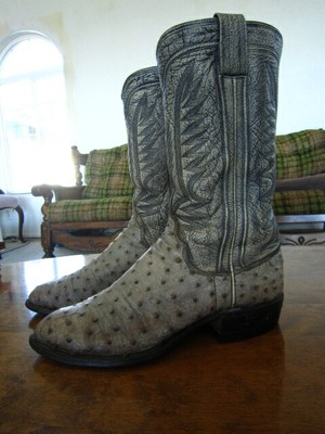 Collectors Spectacular M L Leddy Vintage Ostrich Boots Men S 10 Ebay
