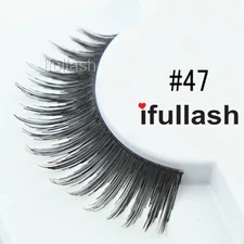 #47 ifullash 6,12 Pairs 100% Human Hair False Black Eyelashes
