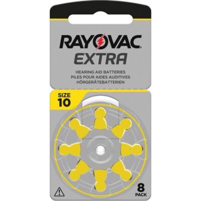 80x (10x8er) Hörgeräte-Batterie Typ 10 Rayovac Extra (vormals Extra advanced)