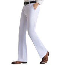 Men Formal Dress Bell Bottom Flare Pants Bootcut Trousers Business Vintage Style