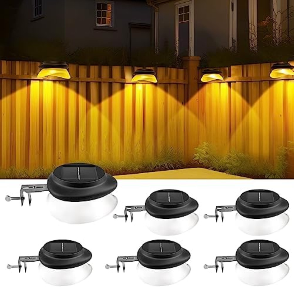 Luce Solare LED Esterno per Grondaia IP55 - Illuminazione Bianca Calda