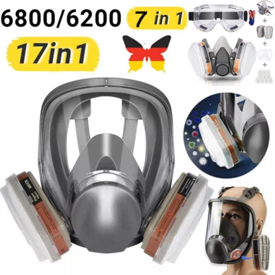Staubmaske 6800 6200 Gasmaske Lackiermaske Atemschutz Masken Mit Wechselfiltern - Bild 1 von 4