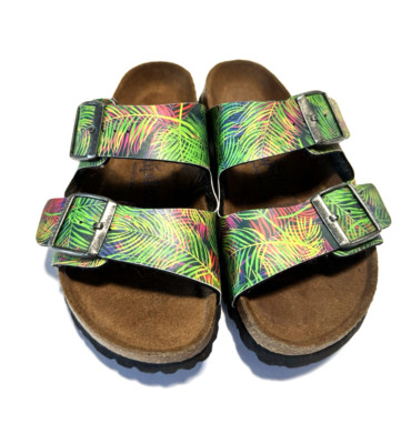 Birenstock Papillio Birko-Flor Multi-color Tropical Leaf Arizona Clog 37