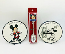 Vintage Mickey Mouse Collectors Set - Silver Plated Spoon & Two Coasters - VGC