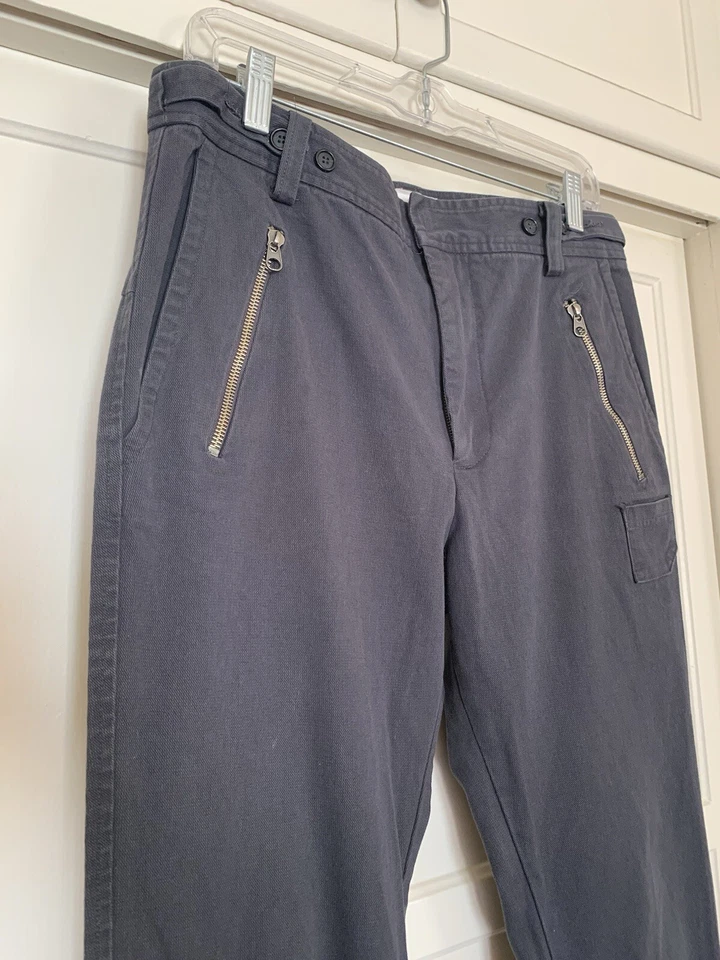 🦋 Pantalones de sarga de algodón gris oscuro Johnny Was Pete & Greta 32 cintura 31 entrepierna nuevos sin etiquetas Foto 3 de 4