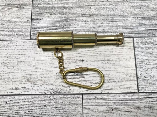 Nautical 3" Telescope -Solid Brass Keychain Mini Collapsible Functional Spyglass