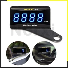 RPM Digital Inductive Tachometer Waterproof Tiny Digital Hour Tach Meter BLUE