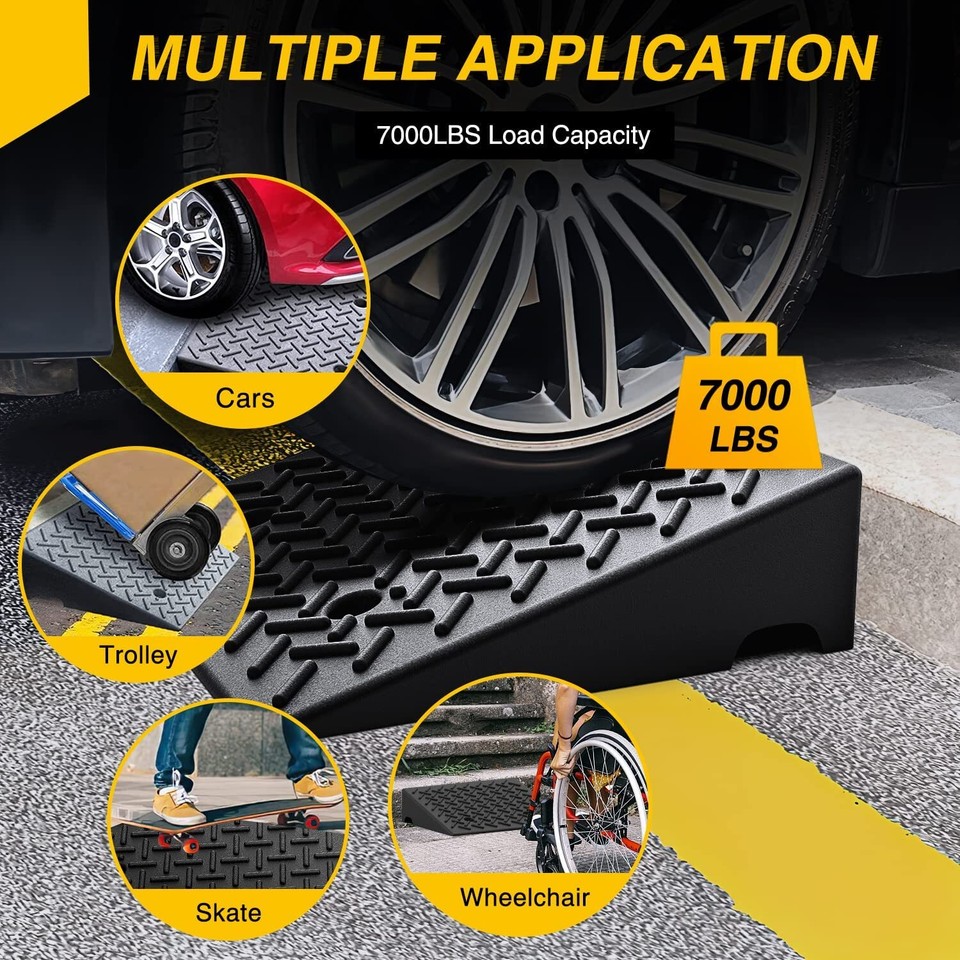 Nilight 5 Inch Rise Height Rubber Curb Ramps 7000lbs Load Capacity ...