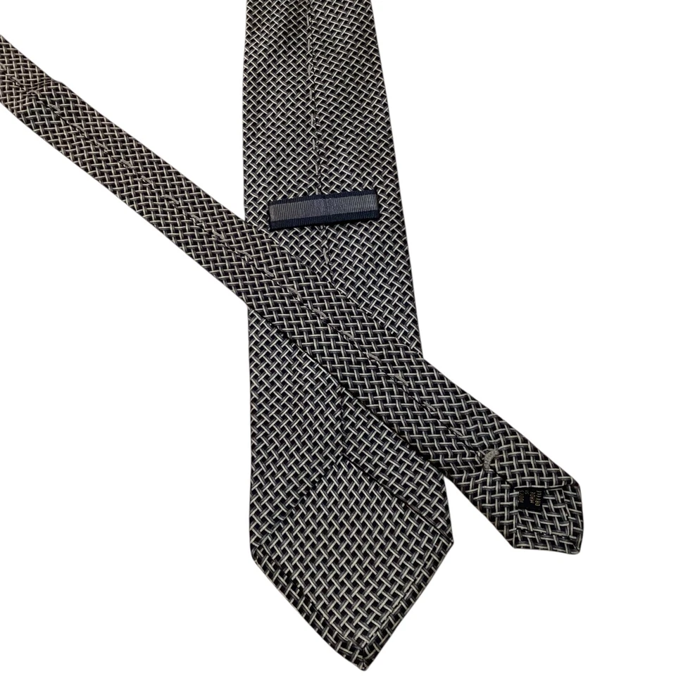 Corbata ARTE By ALTEA 100 % seda XL de diseñador ITALIA geométrica negra/gris usada en excelente estado Foto 3 de 3