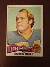 1975 Topps Football Merlin Olsen (HOF) #525 "Los Angeles Rams" HOFer 🏈🏈