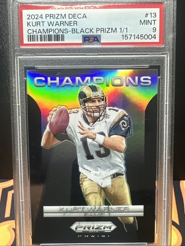 2024 Kurt Warner Prizm Deca 1/1 PSA 9  #13 Champions Black Prizm ‘one of one’