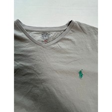 Polo Ralph Lauren Mens V Neck T Shirt Gray Classic Fit Pony Logo Size XL