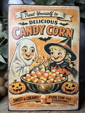 Vintage Inspired Halloween Candy Corn  4x6 Si...