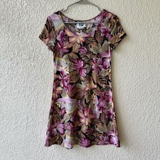 Vintage Hilo Hattie Made in Hawaii Dress Sz Sm Fish Hibiscus Floral Luau Tiki