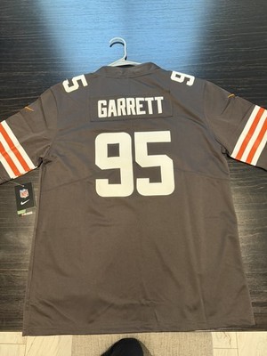 Cleveland Browns Garrett #95 NFL Jersey Brown Orange White Size L