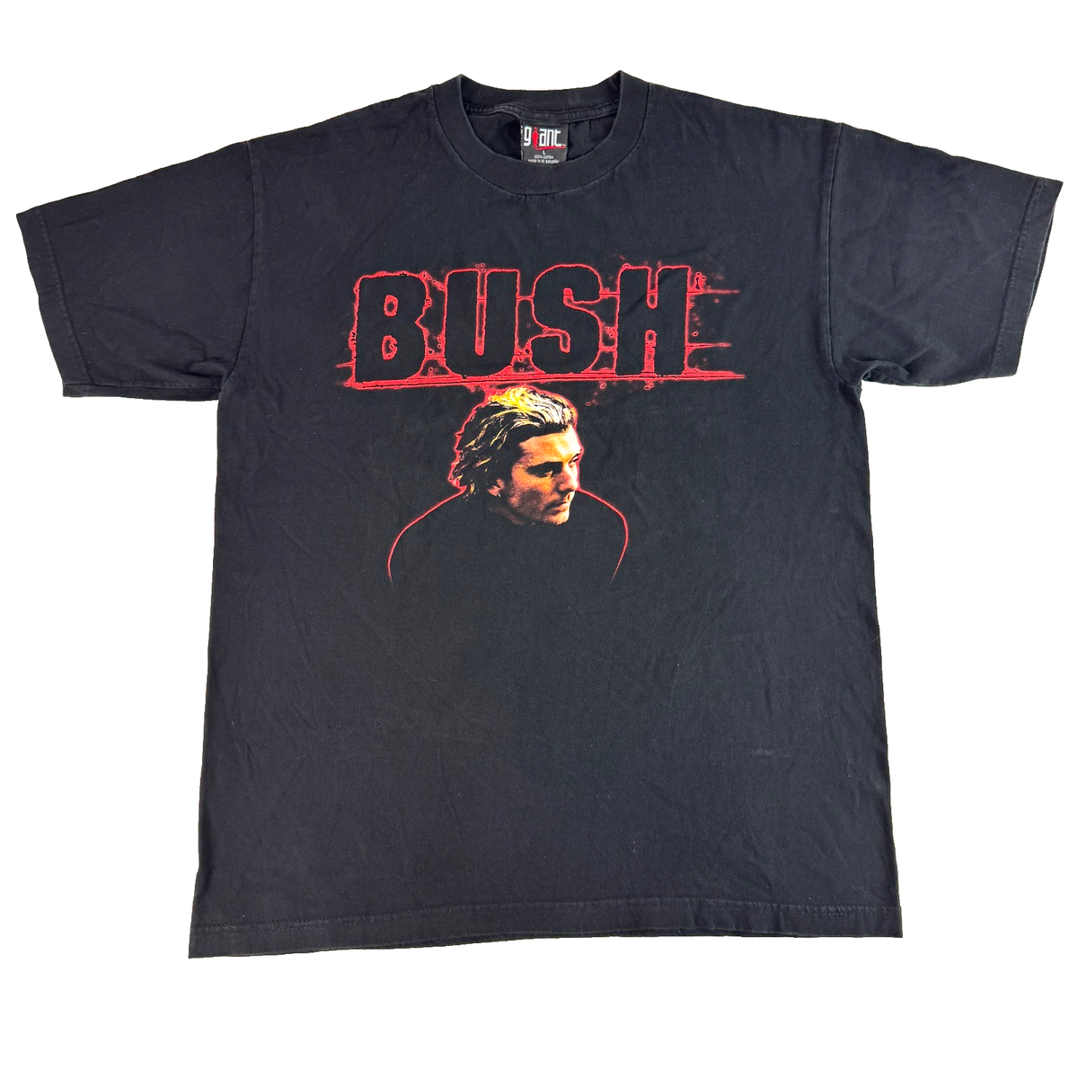 Vintage 90s BUSH T Shirt Gavin Rossdale Rock Band Black Double