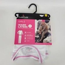 Cuddl Duds Warm Baselayers White Long Sleeve  Pants Youth Girls Medium M 7/8