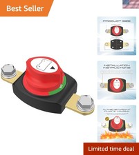 Side Post Battery Disconnect Switch, 12-48V Heavy Duty Battery Shut Off for C...