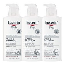 Eucerin Baby Unscented Shampoo  Body Wash, Hypoallergenic, Tear-Free
