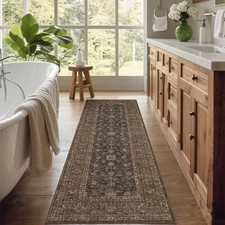 Vintage Runner Rug 2x6 Washable Kitchen Runner Distressed Oriental Accent for