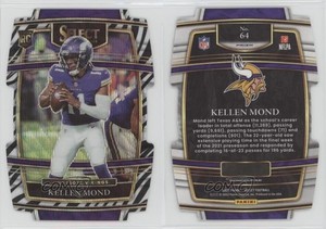 2021 Panini Select Concourse Zebra Prizm Die-Cut Kellen Mond #64 Rookie RC