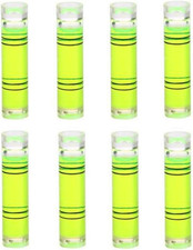 8 Pieces Mini Cylindrical Level Small Horizontal Bubble Levels 9.5X40Mm Bubble S