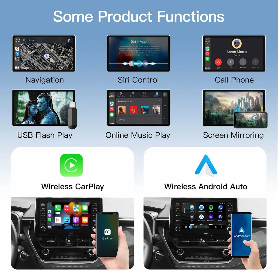 Decodificador automático inalámbrico Carplay Android, Airplay Mirror Cast para Auris Yaris Foto 4 de 4