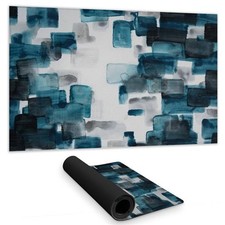 Begin Home Decor C1DM1424QF3P5I 14 x 24 in. Contemporary Abstract Blue Desk M...