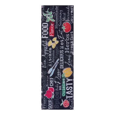 Läufer Delicious Kitchen Board - Polyester - Schwarz / Weiß