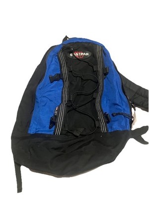 Eastpak Vintage Made in USA Blue 2 Zipper Backpack 90s Rare No