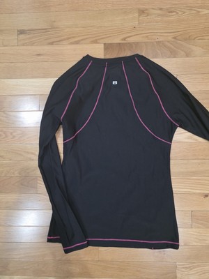 Layer8 Performance Women's Size M Qwick-Dry  Long Sleeve Activewear Black And Pi