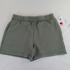 Champion Girls Washed French Terry Shorts Elastic Waist Green Size L 14 