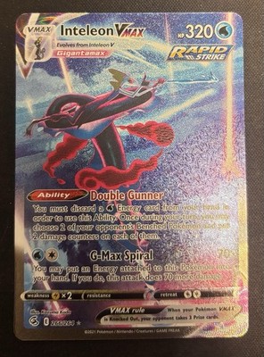 Inteleon VMAX (Alternate Art Secret) 266/264 Swsh08: Fusion Strike Holo NM