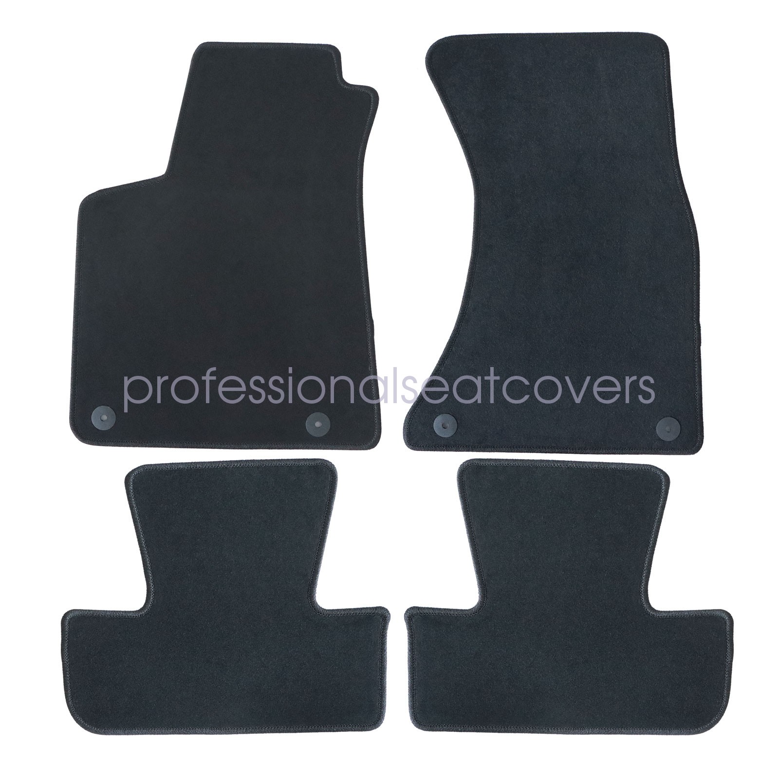 Front & Rear Floor Mats Carpet Waterproof Black Velour For 2009-2017 Audi Q5