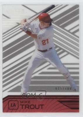 2021 Panini Chronicles Clear Vision Red /100 Mike Trout #1 0i8b