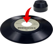 45 RPM Record Adapter Solid Aluminum 7 Inch Vinyl Record Dome 45 Adapter Black
