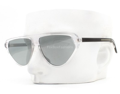 Christian Dior Black Tie 247S 900/T4 Sunglasses Crystal Clear Silver Mirror Case