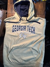 Champion Georgia Tech Yellow Jackets Hoodie Gold Mens Medium NCAA Sweatshirt