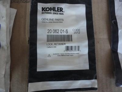 ONE NEW Genuine Kohler 20-062-01-S Retainer Lock Factory Sealed PKG.