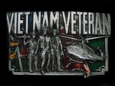 TJ11162 VINTAGE 1983  VIETNAM VETERAN  MILITARY COMMEMORATIVE BELT BUCKLE