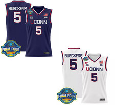 NWT Men's Paige Bueckers Final Patch White, Navy Limited Stitched Jersey 5