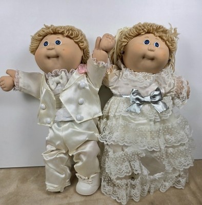 1982 Cabbage Patch Kids Tsukuda Japan Wedding Dolls Bride & Groom  