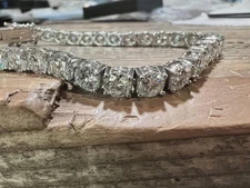 12.50Ct Round Cut Natural Diamond Women's Wedding Tennis Bracelet 14K White Gold