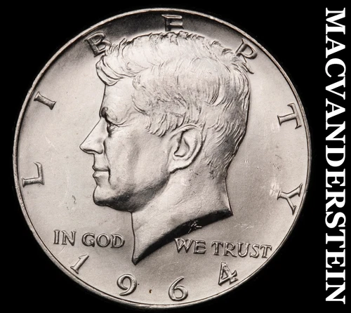 1964-D Silver Kennedy Half Dollar - Choice Gem Brilliant Unc  Lustrous  #G7848