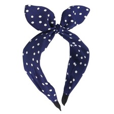 BYNYTO Blue Polka Dot Bow Headbands for Women and 1 Count Pack of 1 , blue