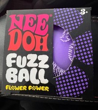 PURPLE Needoh FUZZ BALL Flower Power Nee Doh Squish Stress Ball NEE-DOH Fuzzball