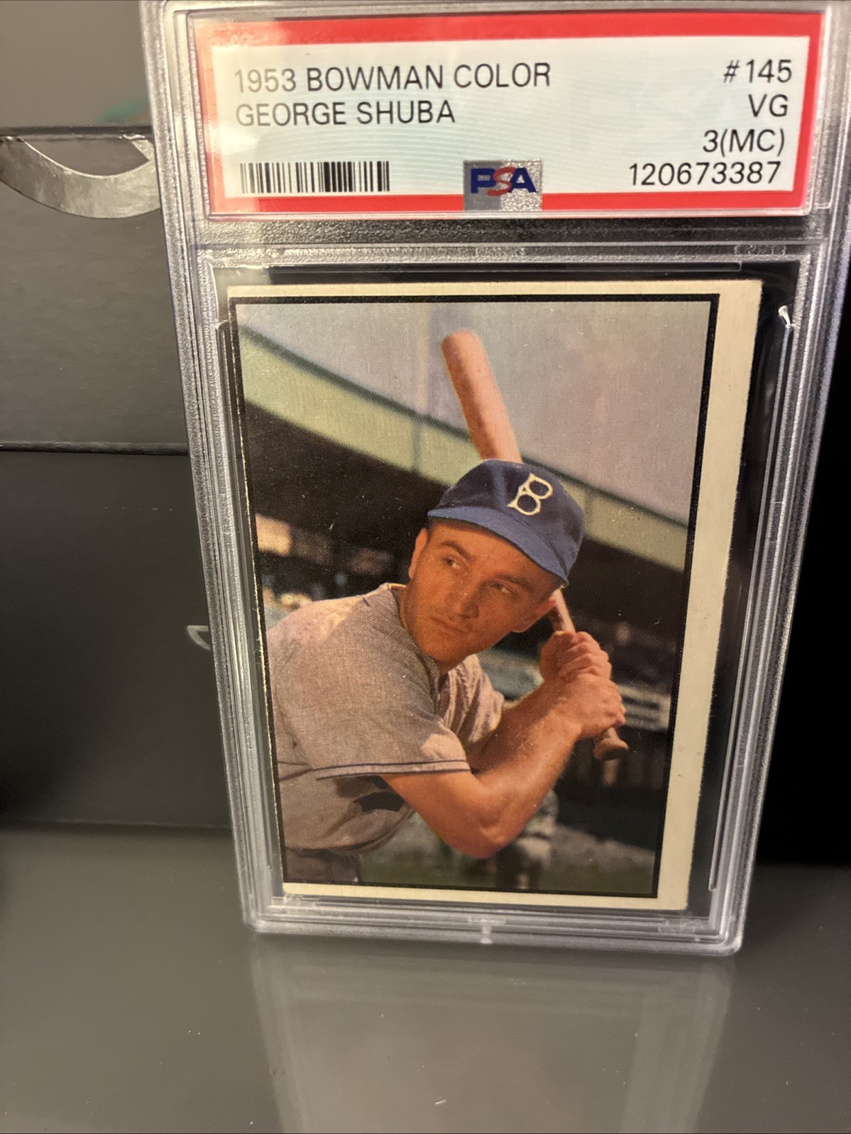 1953 Bowman Color - George Shuba #145 PSA 3 VG