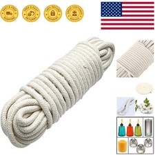 1/4 Inch Natural Cotton Rope - 52 Feet Classic White Craft Rope for DIY Projects