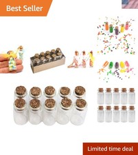 10-Pack Mini Glass Decorative Bottles with Cork Tops - Perfect for Crafts F...